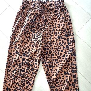 Wide Leg Dynamite Leopard Print Pants